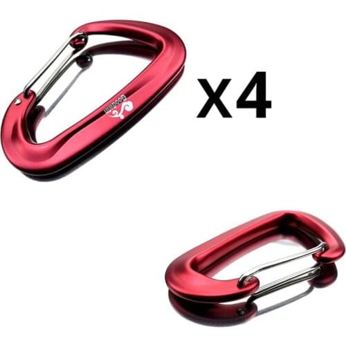 4PCS 12KN Climbing Carabiners Aviation Aluminum Alloy Carabiner Clips for Hammocks Camping Hiking Climbing Equipment