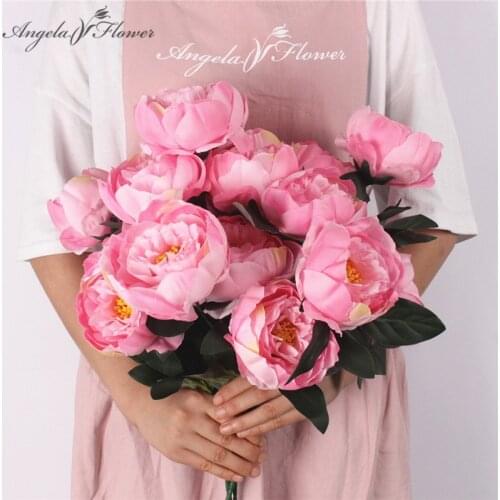 7heads 42cm artificial flowers peony rose bouquet living room home office garden DIY decor fake flores artificiales 20colors