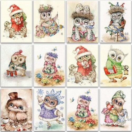 5D DIY Diamond Painting Cartoons animals owl Christmas Full Square&Round Diamond mosaic embroidery Cross stitch home decor art