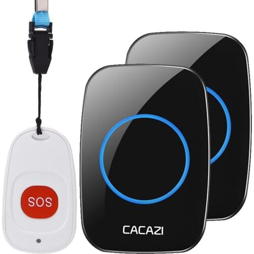 CACAZI New Wireless Doorbell Waterproof 300m Range US EU UK Plug-in Home Intelligent Door Bell Chime 1 2 Button 1 2 Receivers