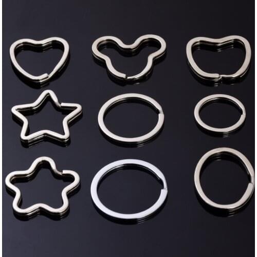 100% Stainless Steel KeyRing Keychain 25/30/32/35mm Metal Split Ring Key Ring DIY Key Chains Accessories Wholesale 100pcs