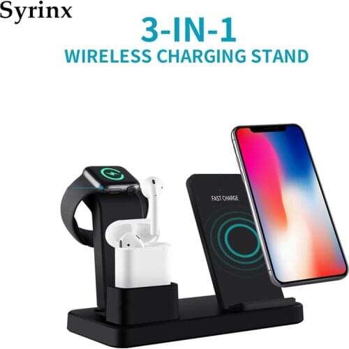 3 IN 1 Fast Charger Quick Charge New 10W Qi Wireless Charger For Iphone X 11 For Apple Watch 4 3 2 1 Cargador Inalambrico Movil