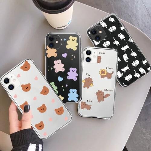 Cartoons Smile Bear Case For Samsung Galaxy A51 A52 A21s A70 A71 A72 A50 A30S A50s S21 Ultra S30 S20 FE S10 Lite S11e S8 S9 Plus