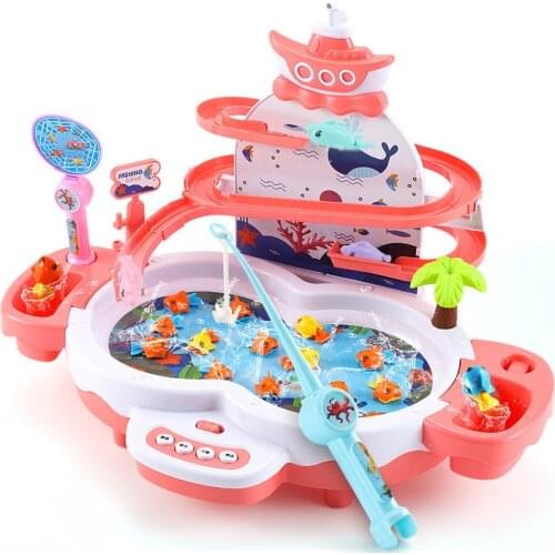 Childrens Fishing Toys Music Lighting Maglev Track Fishing Toy Suit Parent-child Interactive Education Study Toys Game Gifts