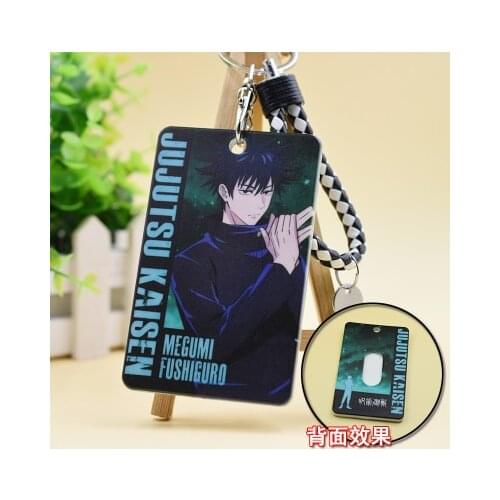 HOT Jujutsu Kaisen Kugisaki Nobara Gojo Satoru Yuji Itadori Student ID Bus Bank Toy Card Holder Keychain Card Case Cover Pendant