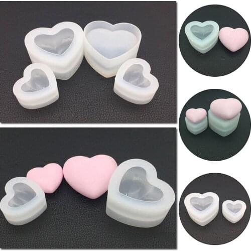 Handmade Crystal Cake Candy Moulds 3D Love Heart Dessert Cake Silicone Mold Mousse Home Kitchen Baking Pastry Decoration