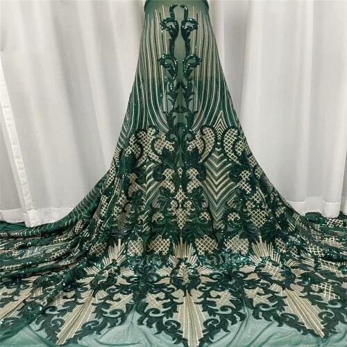 SJ Lace Sequins Tulle Lace Fabric African Sequence Lace Fabric 2021 High Quality Lace Nigerian French Mesh Lace Fabric Sew j2-80