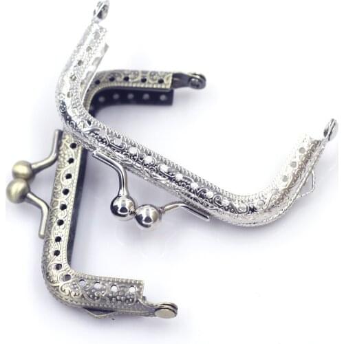 7.5cm Square Metal Purse Bag Frame Kiss Clasp Buckle Lock Sewing Holes DIY Handbag Gift Crafts Making Hardware Accessories Parts