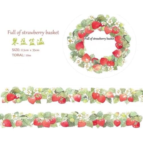 2020 Strawberry Washi Tapes Bullet Journal Masking Tape Adhesive Tape DIY Scrapbooking Washi Stickers