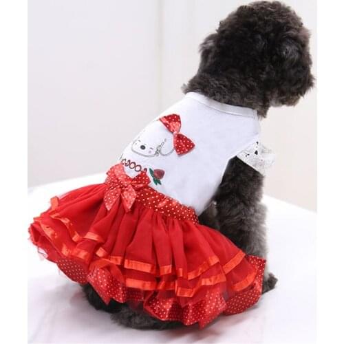 Summer Fashion Dog Clothes Dress Cat Chihuahua Teddy Breathable Fruit Pettiskirt Small and Medium Dog Pet Clothing Accessories