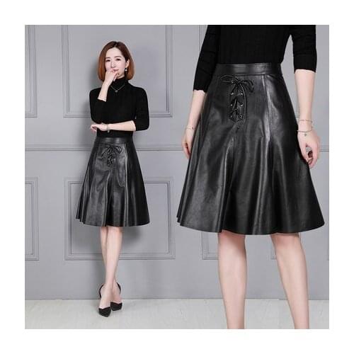 Top brand Genuine New Fashion Sheep Leather Skirt K27 high quality