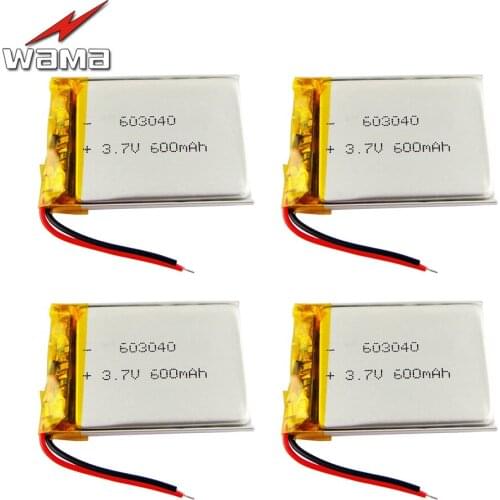 4x WAMA 603040 3.7V Li-polymer Rechargeable Battery Over-charge Protected PCB for Beauty Devices LED Lamps Medical use