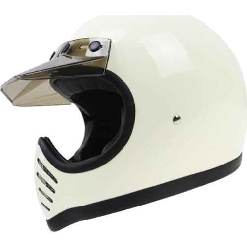 MOTO3 Style High Quality Handmade Full Face Vintage Motorcycle Helmet Fiberglass Shell Helmet Cafe Racer Helmet DOT ECE Approved