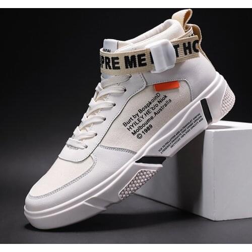 Men Canvas Sneaker Comfortable Skateboarding Shoes Flats Casual Red White Black High Top Breathable Walking Shoe Plus Large Size