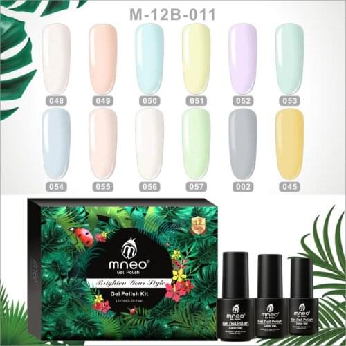 Gel Nail Polish Uv Art Set of Gel Varnishes 12 Pieces Macaron Blue Pink Yellow Hybrid Nails Accessories Color Enamel Esmalte Kit