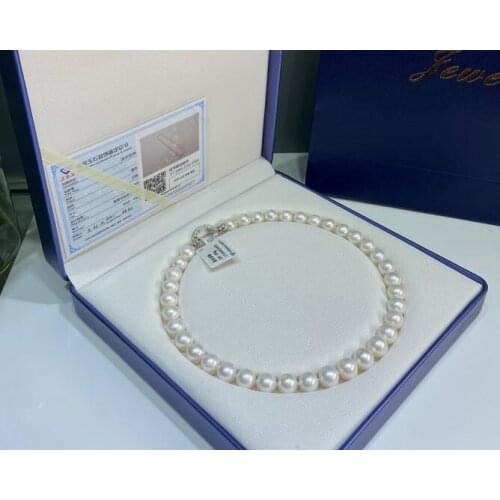 S925 dowel 8-9mm New jewelry 100% Natural freshwater Pearl necklace for women