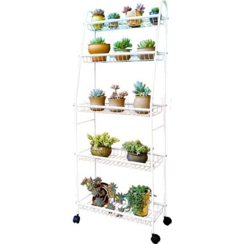 600 Balcony succulent flower stand multilayer floor iron staircase Nordic flower stand living room indoor special mobile with
