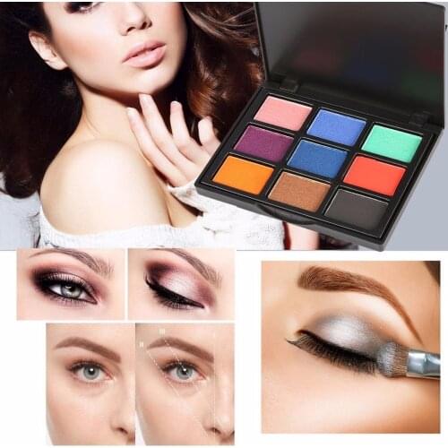 POPFEEL 9 Color Matte Natural Long-lasting Eyeshadow Platte Cosmetic Eye shadow Magnet Palette Eye Shadow Makeup Set