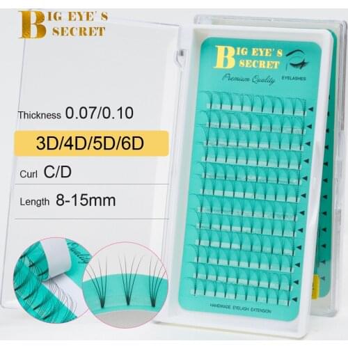Big Eyes Secret Premade Volume fans Lashes 3d/4d/5d/6d Short Stem Lash Russian Volume Professional Eyelash Extensions
