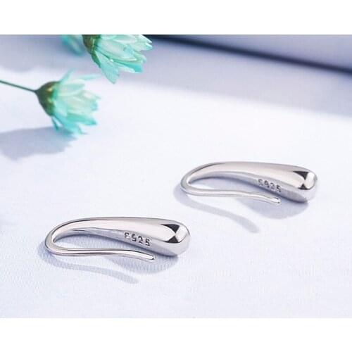 Simple Office SILVER 925 Earring for Women Water Drop Engagement Jewelry Aros De Plata De Ley 925 Mujer Pendientes Luxury Gifts