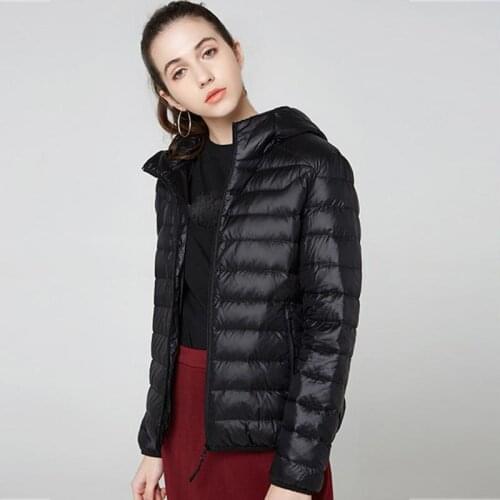 ZITY 90 %Ultra -Light Plus Size Thin Down Jacket Women 2020 Autumn Winter Slim Short Hooded Warm White Duck Down Coat Women Oute