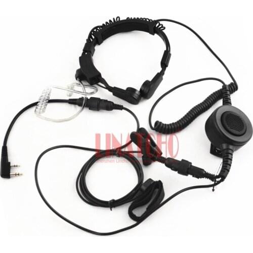 Baofeng walkie talkie radio microphone heavy duty PTT neck throat mic headset, radio tactical headset