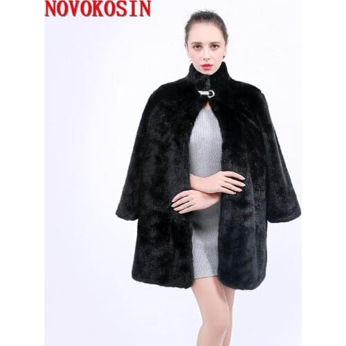 SC292 S-3XL Thick Long Faux Mink Fur Coat Winter Warm Open Stitch Wide-waisted Plush Coat 2018 Women White Faux Fox Fur Cardigan