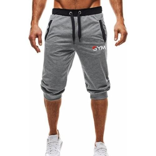 Brand new Mens gym shorts Run jogging sports Fitness bodybuilding Sweatpants male workout training Brand Knee Length short pant