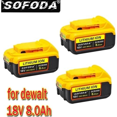 20V 8.0Ah MAX XR Battery Power tool Replacement for DeWalt DCB180 DCB184 DCB181 DCB182 DCB200 DCB201 20V 8A 18Volt 20v Battery