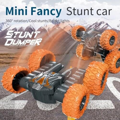 RC Stunt Car High-Speed Double-Sided Special Effects Rock Crawler Remote Control 360 Degree Rotation Mini Light Bomb 4WD Jump
