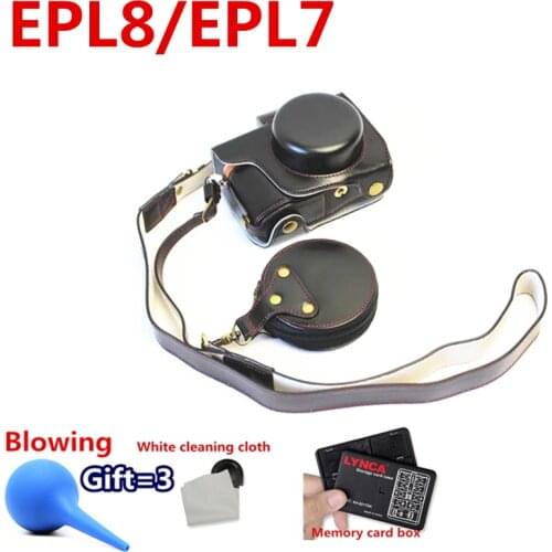 High-grade Retro Vintage PU Leather Camera Case Bag For Olympus EPL8/EPL7 E-PL8 14-42MM Motorized With Bottom Battery Opening