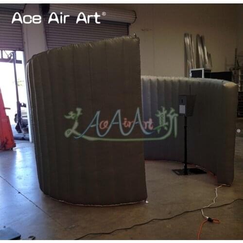 Bespoke black Air helix/Spiral inflatable photo booth,Spiral trade show tent no lights By Ace Air Art