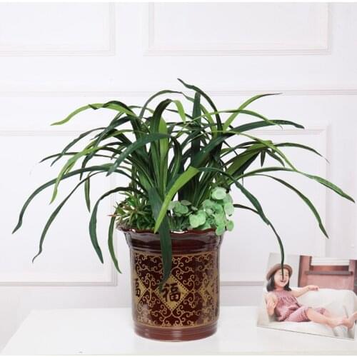 Green plants Artificial Gladiolus Leaf Long Artificial green Grass Plants Latex real touch Silk Leaves Home Wedding Office Decor