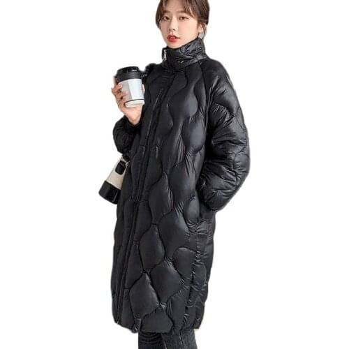 Women Winter Coat 2021 New Plus Size Womens Jacket Loose Cotton Long Parkas Fashion Stand-up Collar Warm Puffer Overcoat