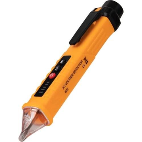 3 colors Digital VD802 Non-Contact AC Voltage Tester Meter Adjustable Sensitivity Pen Indicator LED Socket Volt Detector Test Pe