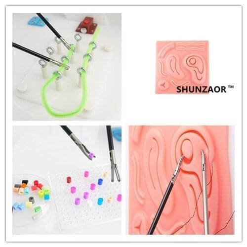3D suture simulator training wound suture practice pad inclue clip ball module and perforation model suturing kit for medical