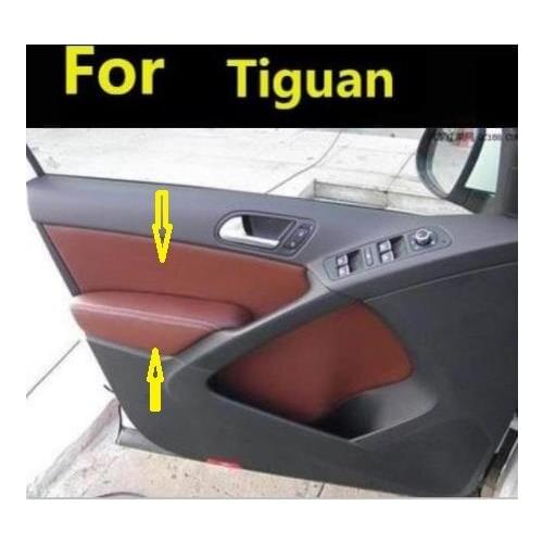 4/8/set PCS Microfiber Front / Rear Door Panels Armrest Leather Cover Protective Trim For Volkswagen Tiguan with Mount Fittings