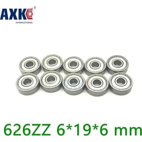 Axk 10pcs Free Shipping Miniature Deep Groove Ball Bearing 626zz 6*19*6 Mm
