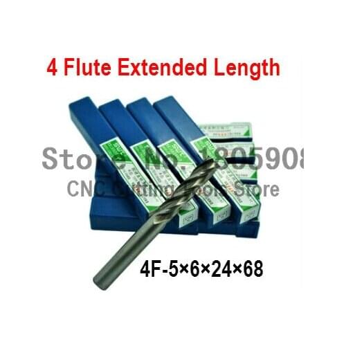 Free shipping 5pcs 5.0mm 4 Flute HSS & Extended Aluminium End Mill Cutter CNC Bit Milling Machinery tools Cutting tools