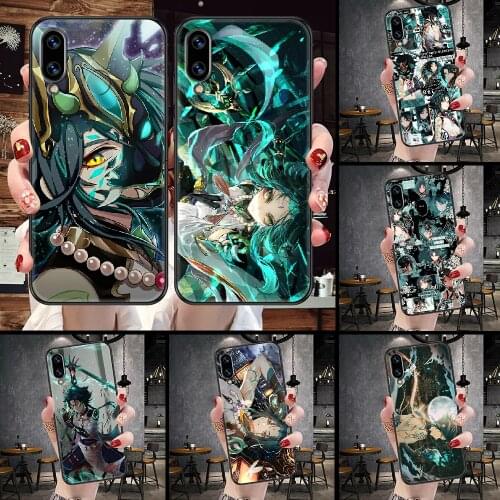 Genshin Impact xiao Phone case For Huawei Honor 6 7 8 9 10 10i 20 A C X Lite Pro Play black painting shell fashion bumper pretty