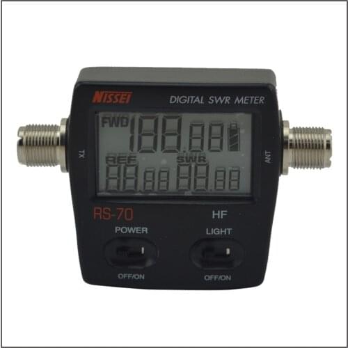 NISSEI RS-70 RS70 Digital SWR/Power Meter HF 1.6-60MHz 200W M Type Connector SWR Power Meter for HF walkie talkie Two-way Radio