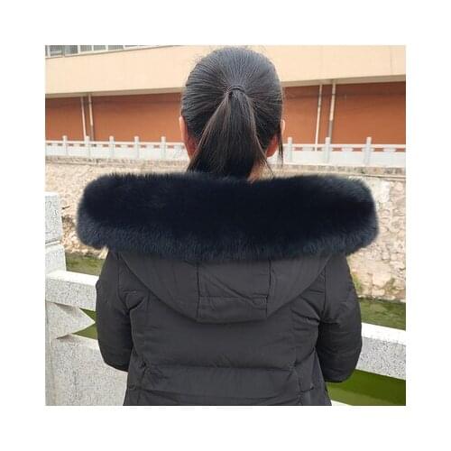 DANKEYISI Nature Fox Fur Collar For Parkas Coats Warm Fox Fur Scarf Women Fur Collar Scarves Male Jacket Coat Fur Scarf Collar