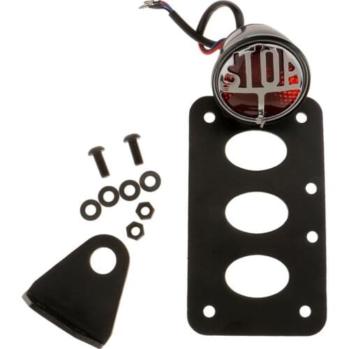 DC12V Side Mount Vertical License Plate Bracket Brake Taillight for Harley