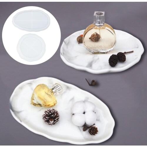 DIY Dish Resin Mold Irregular Oval Round Silicone Mold Plate Silicone Mould For Making Makeup Tray DIY Crafts