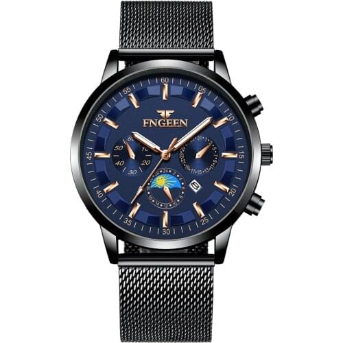 FNGEEN 5123 Herren Uhr Luxus Marke Männer Quarz Edelstahl Armbanduhr Männer Military Wasserdicht Business Wrist Watch