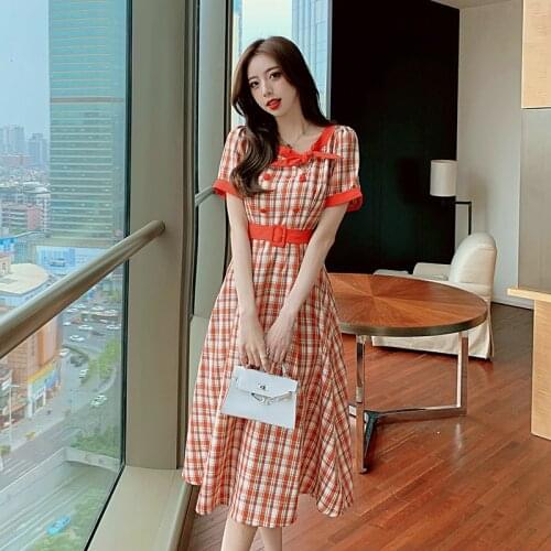 Модные платья в клетку Foxsingmoon China At AliExpress