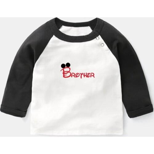 Brother Sister Cute Print Tee Baby Long Sleeve T-shirts Boy Girl 1 2 Years T Shirt Childs Clothes Holiday Gift Christmas Present