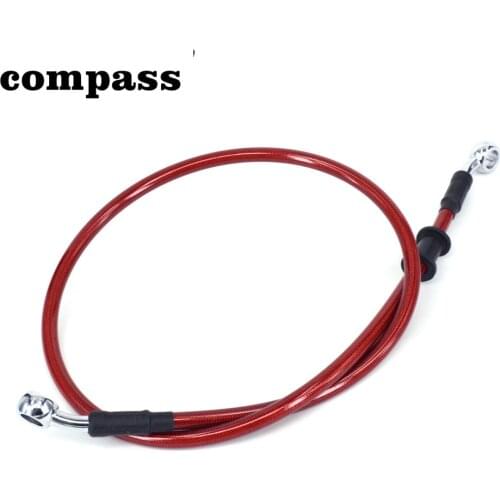 Red Motorcycle 500mm-2000mm Braided Steel Hydraulic Brake Clutch Radiator Oil Cooler Hose Line Pipe Tube 28 Degree Banjo