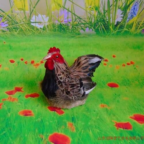Middle size simulation hen toy polyethylene & furs hen model doll about 18x15x17cm 025