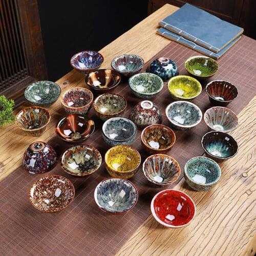 Ceramic Kiln Single Cup Jianzhan Cup Tianmu Glazed Teacup Master Cup Tea Bowl Personal Tea Cup Douli Cup Ceramic Glaze